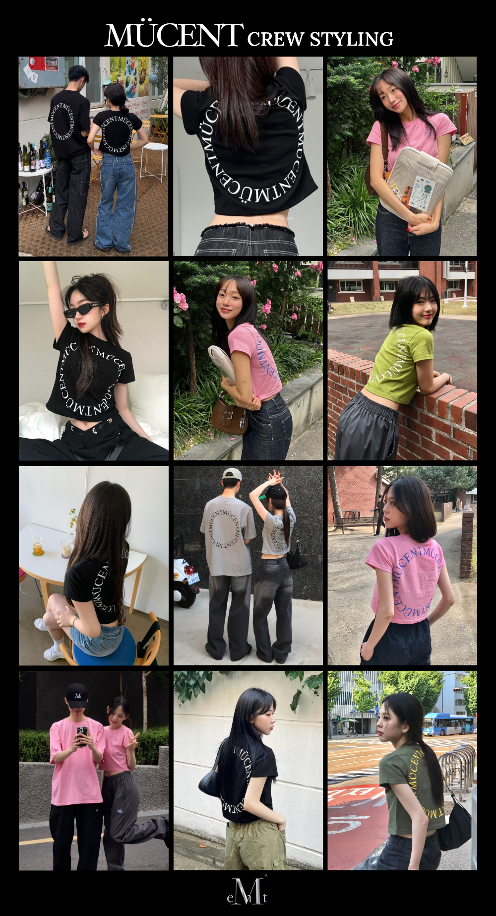 ★MUCENT★ Signature Back Round Circle Logo Crop Short Sleev MUSINSA | MUCENT Signature Back Round Round Round Logo Crop